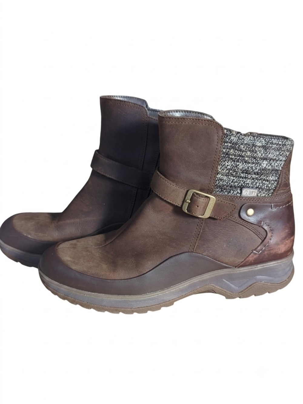 Merrell Brown Ankle Boots with Knit Detail